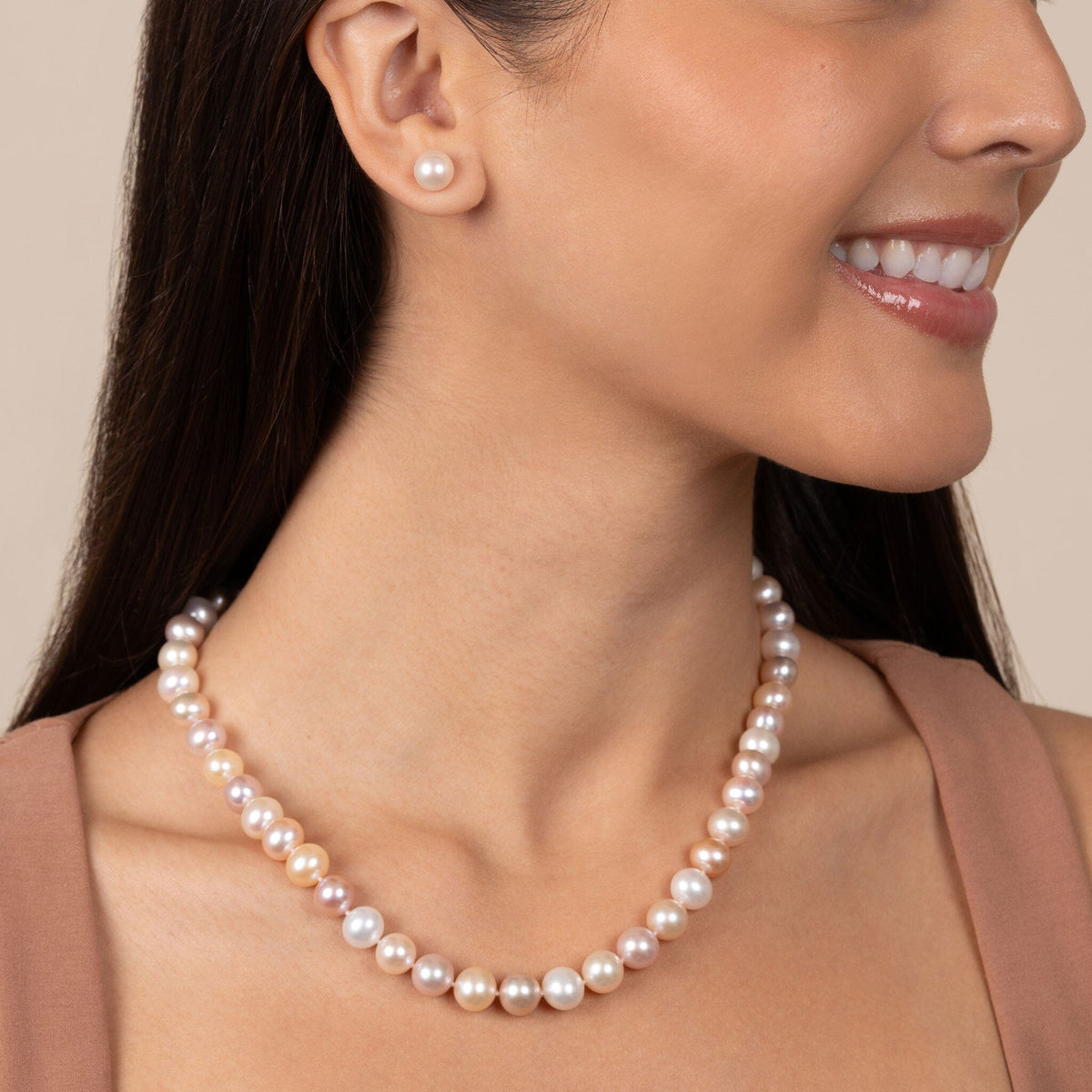 8.5-9.0 mm AA+ Multicolor Freshwater Pearl Necklace 18 inch
