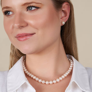 8.5-9.0 mm AAA White Freshwater Pearl Necklace 16 inch