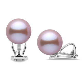 Clip Collection 9.0-10.0 mm Lavender Freshadama Pearl Stud Earrings, view 2