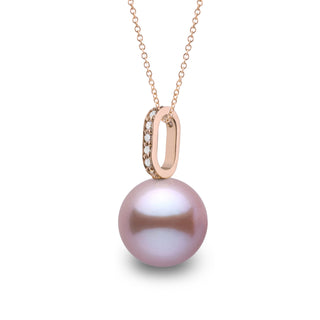 Forever Collection 9.0-10.0 mm Lavender Freshadama Pearl and Diamond Pendant, view 2
