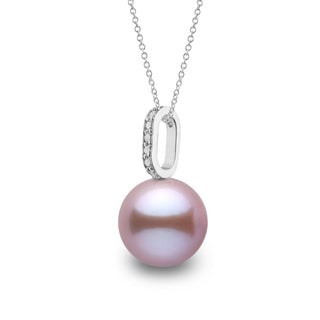 Forever Collection 9.0-10.0 mm Lavender Freshadama Pearl and Diamond Pendant, view 3