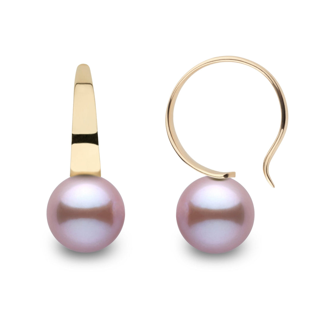 Large Crescent Collection Lavender Freshadama Freshwater 9.0-10.0 mm Pearl Hoop Earrings