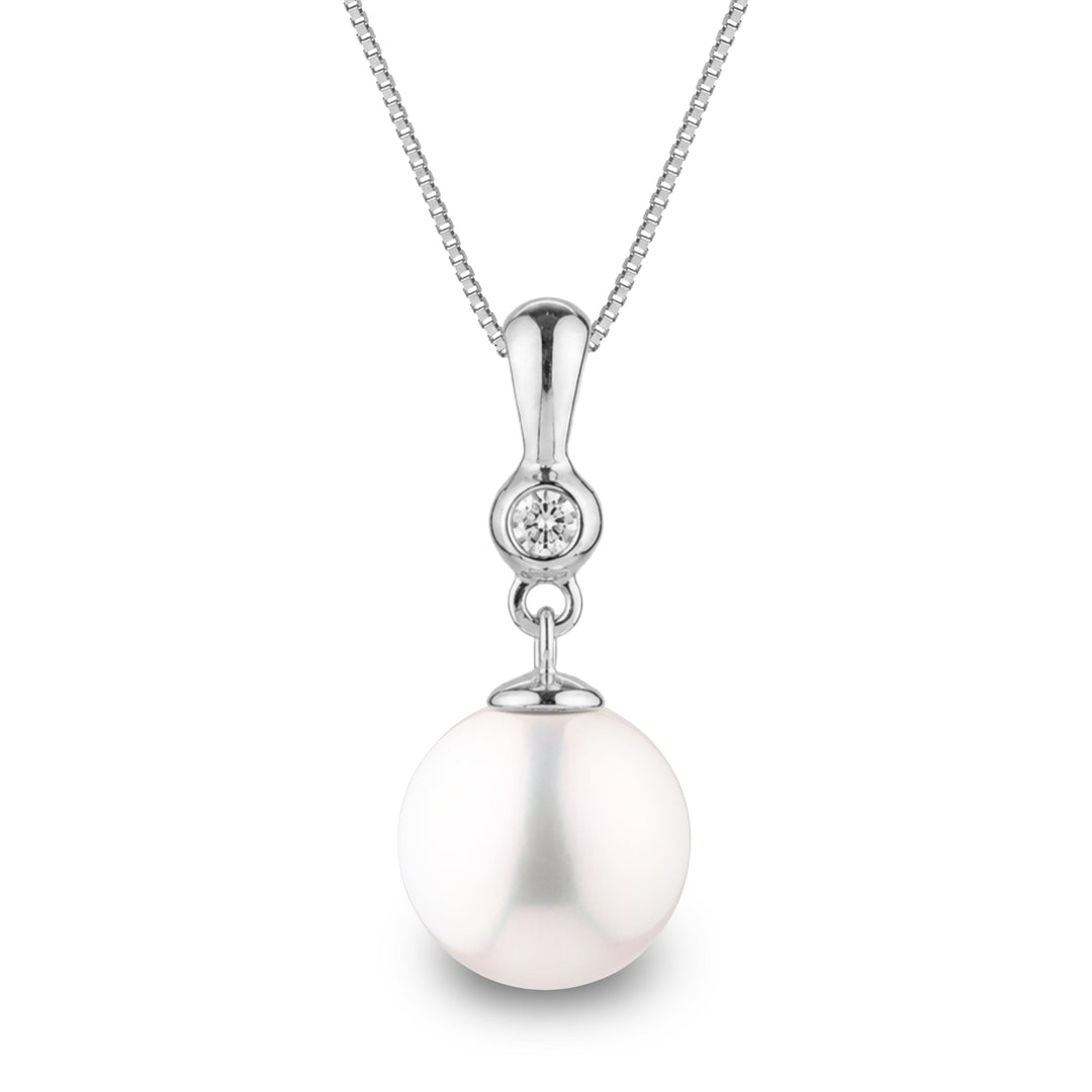 Romantic Collection 9.0-10.0 mm Freshadama Freshwater Pearl & Diamond Pendant