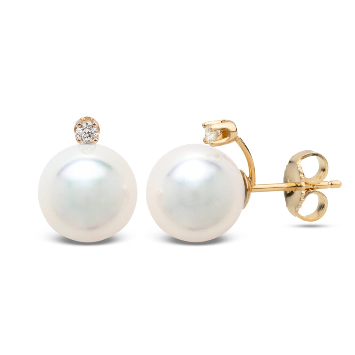 Starlight Collection 9.0-9.5 mm Akoya Pearl & Diamond Stud Earrings