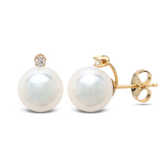 Starlight Collection 9.0-9.5 mm Akoya Pearl & Diamond Stud Earrings