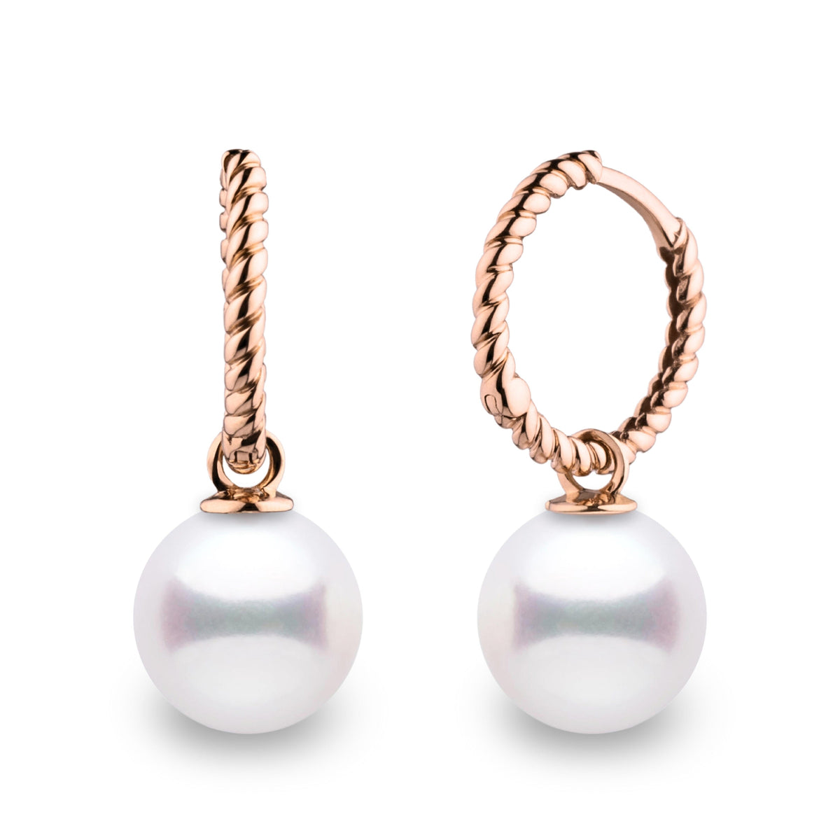 Rope Collection 9.0-9.5 mm White Akoya Pearl Earrings
