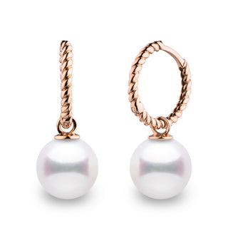 Rope Collection 9.0-9.5 mm White Akoya Pearl Earrings