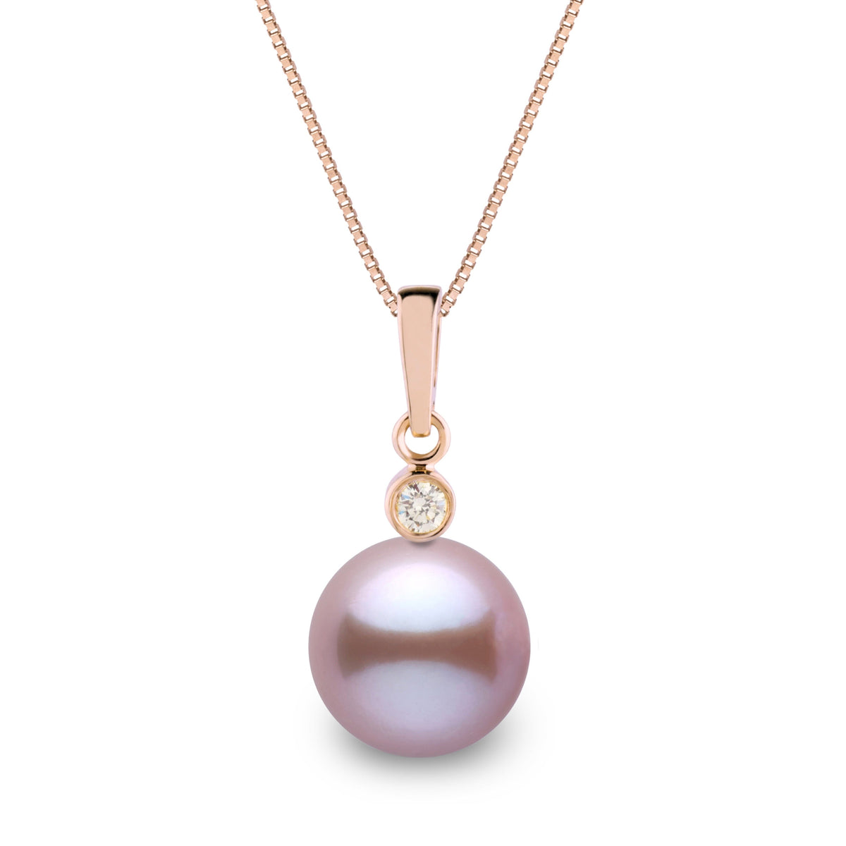 Brilliant Collection 9.0-10.0 mm Lavender Freshadama Pearl and Diamond Pendant, view 3