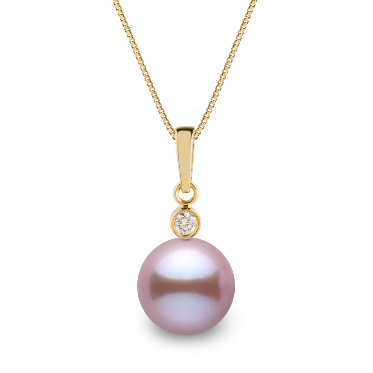 Brilliant Collection 9.0-10.0 mm Lavender Freshadama Pearl and Diamond Pendant, view 2