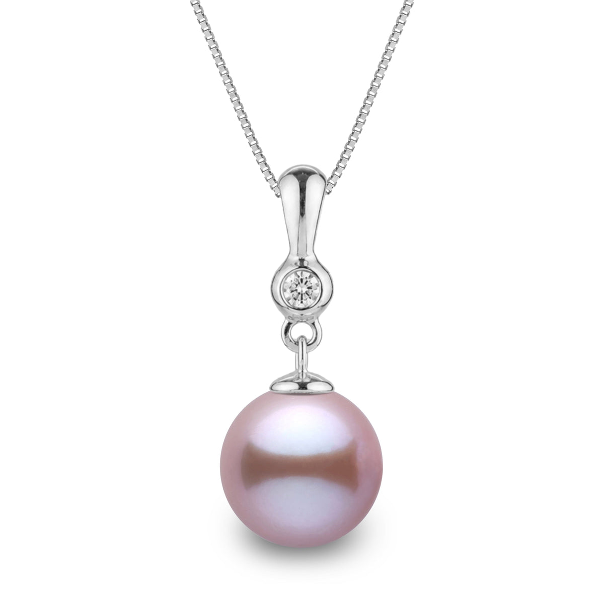Romantic Collection 9.0-10.0 mm Lavender Freshadama Pearl & Diamond Pendant, view 2
