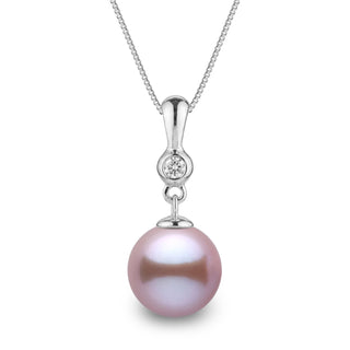 Romantic Collection 9.0-10.0 mm Lavender Freshadama Pearl & Diamond Pendant, view 2