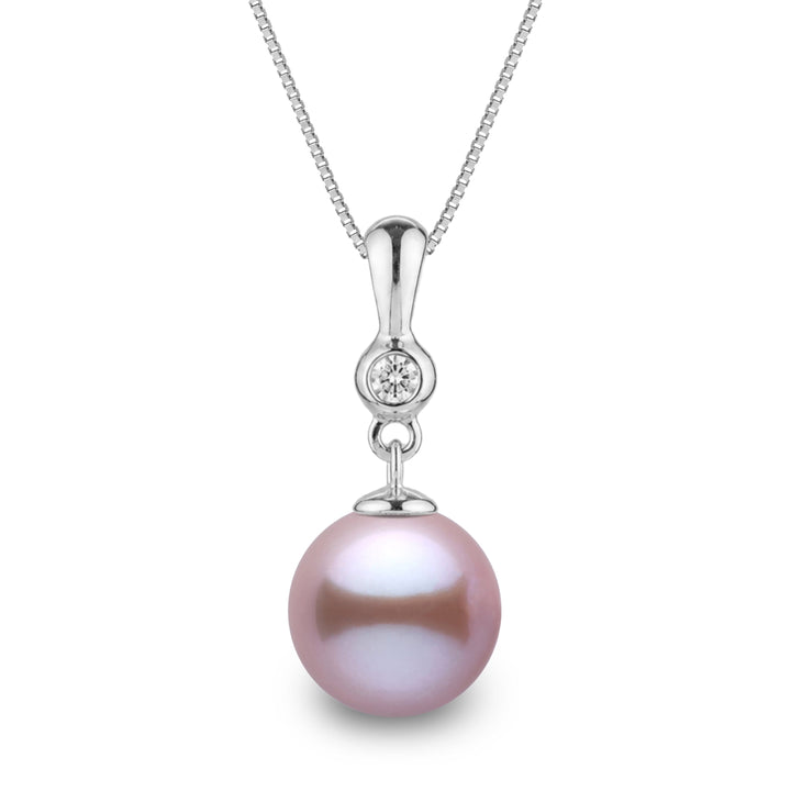 Romantic Collection 9.0-10.0 mm Lavender Freshadama Pearl & Diamond Pendant