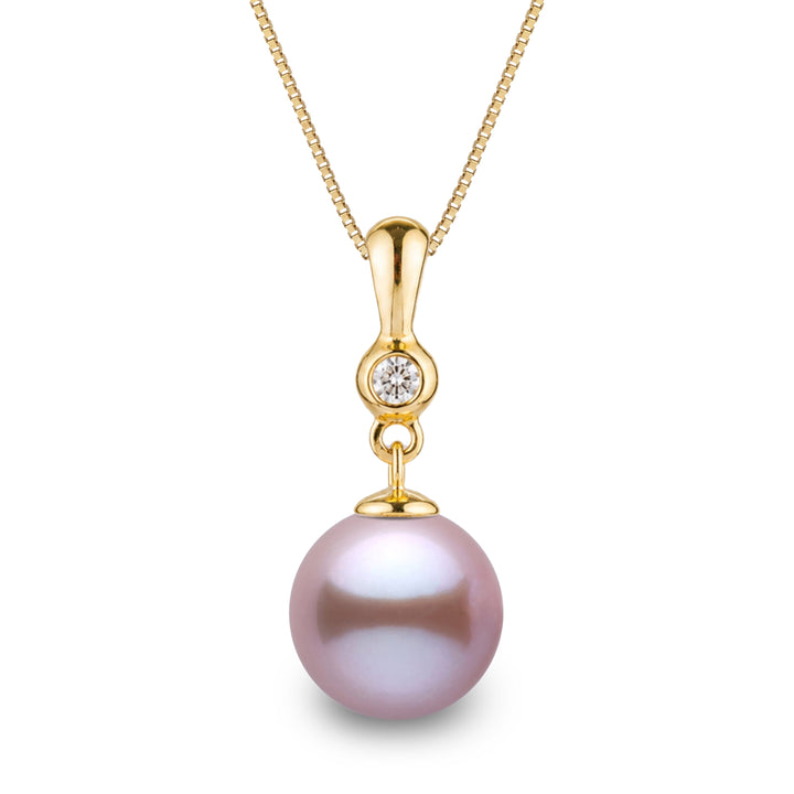 Romantic Collection 9.0-10.0 mm Lavender Freshadama Pearl & Diamond Pendant