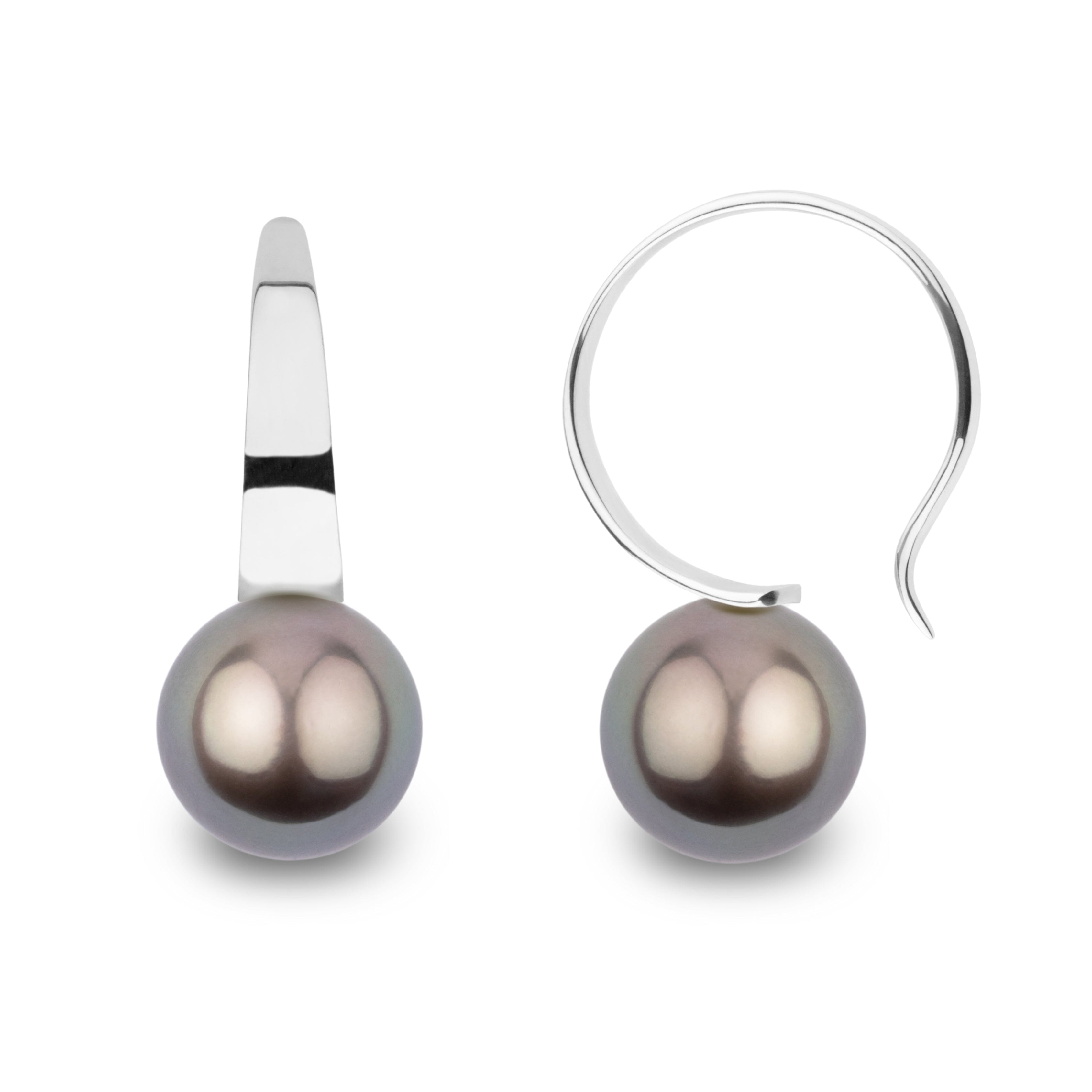 Large Crescent Collection 9.0-10.0 mm Tahitian Pearl Hoop Earrings