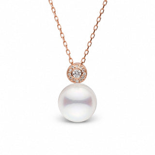 Aura Collection White 9.0-9.5 mm Akoya Pearl and Diamond Pendant