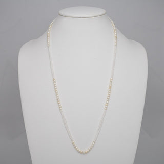 4.0-4.5 mm Natural White Akoya Pearl Round and Keshi Pearl Necklace, 27", SS