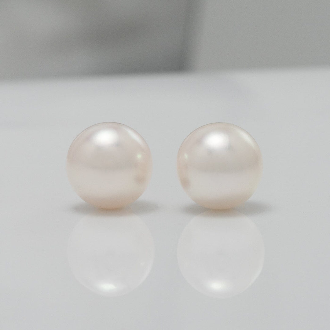 8.5-9.0 mm Gem Quality Pink and Natural White Studs