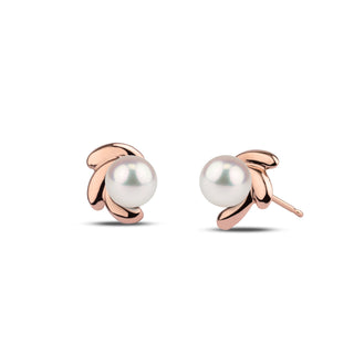 Bloom Collection 6.5-7.0 mm Akoya Pearl Earrings rise gold