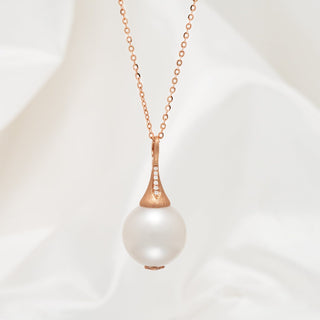 14.0-15.0 mm White South Sea Pearl and Diamond Pendant