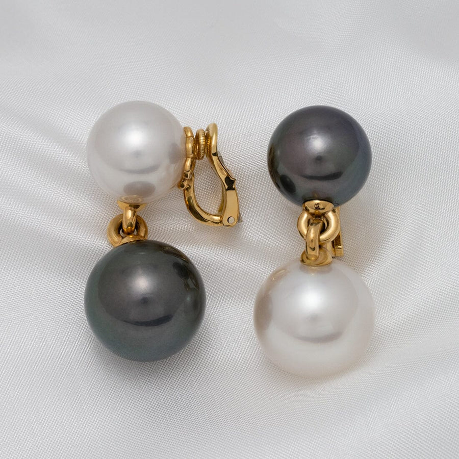 14.3–16.8 mm South Sea and Tahitian Pearl Earrings
