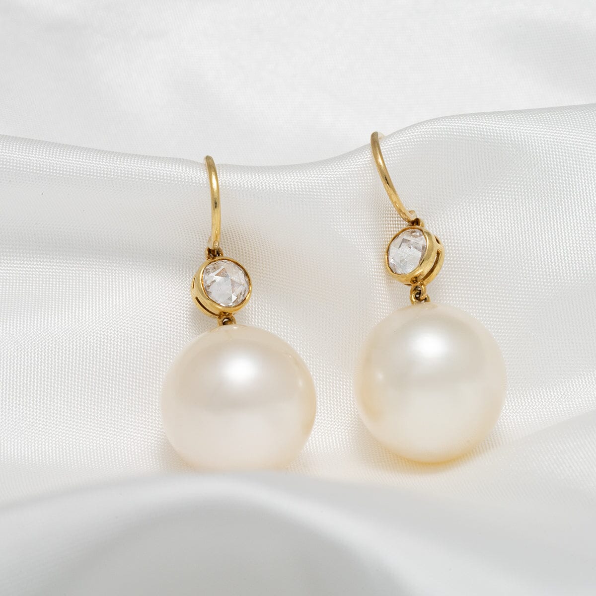 Assael Collection: 16.4 x 15.7 mm South Sea Pearl and Diamond Earrings