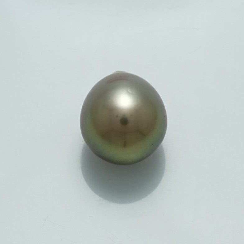 Single 12.3 x 10.9 mm Fijian Drop Pearl with a smooth, lustrous surface and subtle iridescent shades, ideal for creating elegant pearl jewelry pieces.