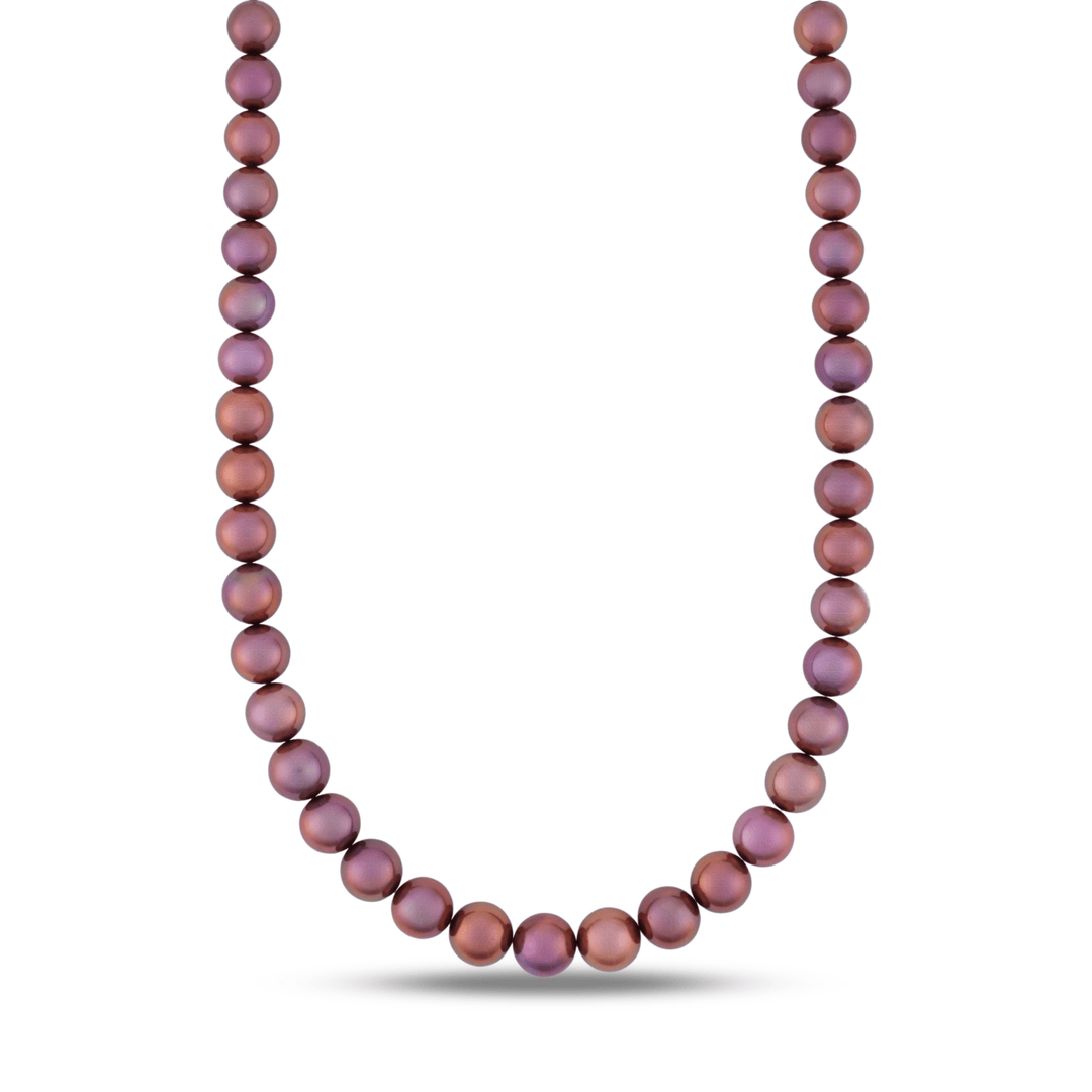 10.0-11.9 mm AAA Deep Wine Red and Copper Edison Freshwater Pearl Necklace