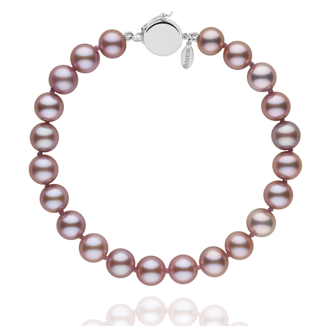 Personalized 7.5-8.0 mm Lavender Freshadama Freshwater Pearl Circle Clasp Bracelet