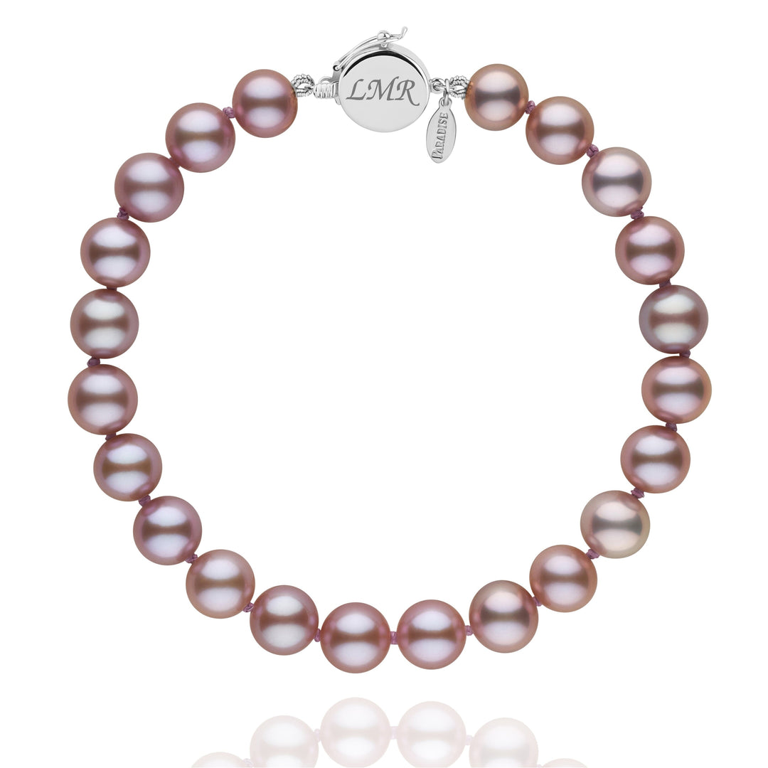 Personalized 7.5-8.0 mm Lavender Freshadama Freshwater Pearl Circle Clasp Bracelet