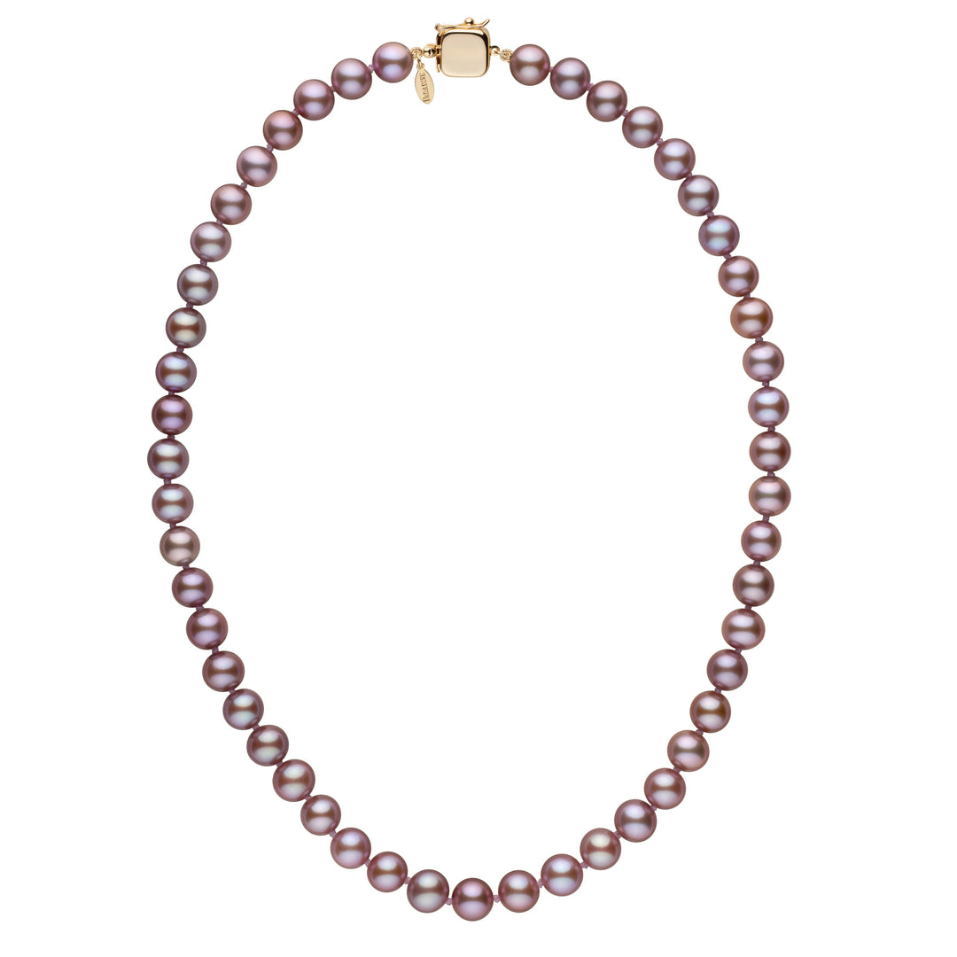 Personalized 7.5-8.0 mm Lavender Freshadama Freshwater Pearl Square Clasp Necklace