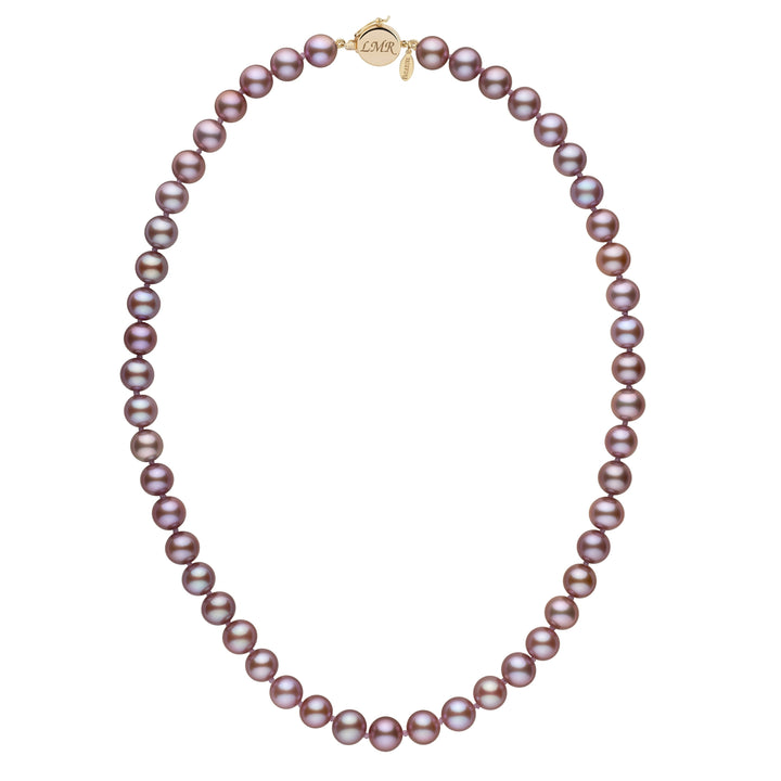 Personalized 7.5-8.0 mm Lavender Freshadama Freshwater Pearl Circle Clasp Necklace