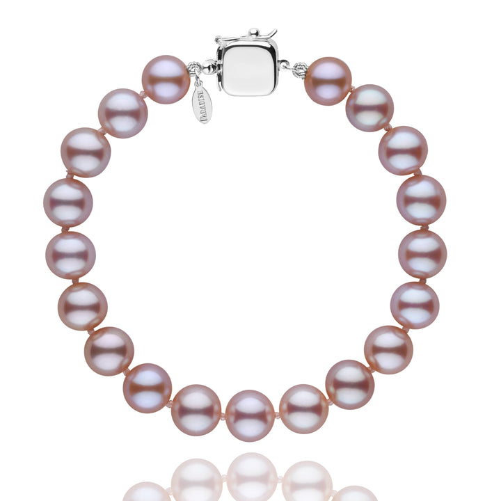 Personalized 8.5-9.0 mm Lavender Freshadama Freshwater Pearl Square Clasp Bracelet