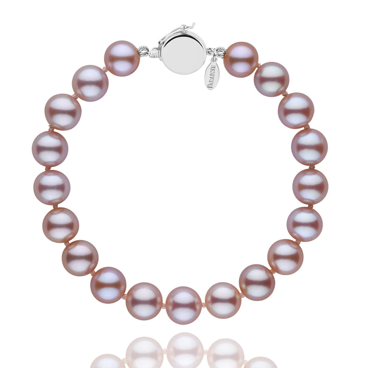 Personalized 8.5-9.0 mm Lavender Freshadama Freshwater Pearl Circle Clasp Bracelet
