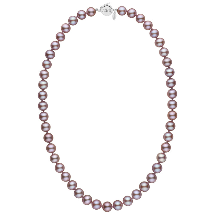 Personalized 8.5-9.0 mm Lavender Freshadama Freshwater Pearl Circle Clasp Necklace