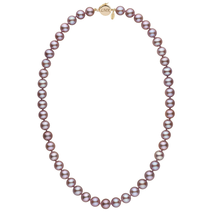 Personalized 8.5-9.0 mm Lavender Freshadama Freshwater Pearl Circle Clasp Necklace