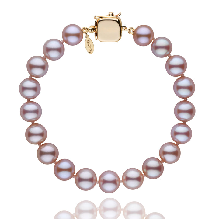 Personalized 8.5-9.0 mm Lavender Freshadama Freshwater Pearl Square Clasp Bracelet