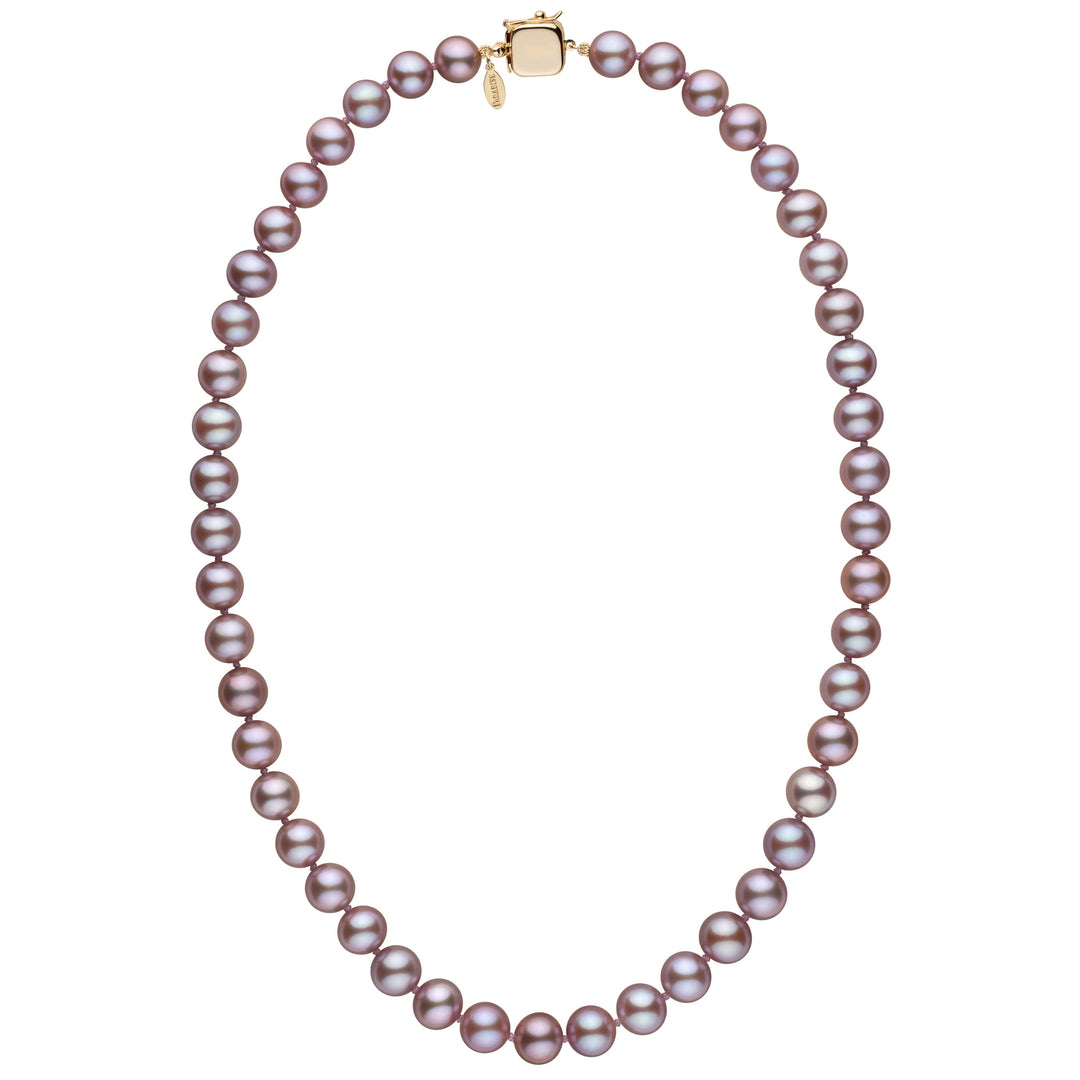 Personalized 8.5-9.0 mm Lavender Freshadama Freshwater Pearl Square Clasp Necklace