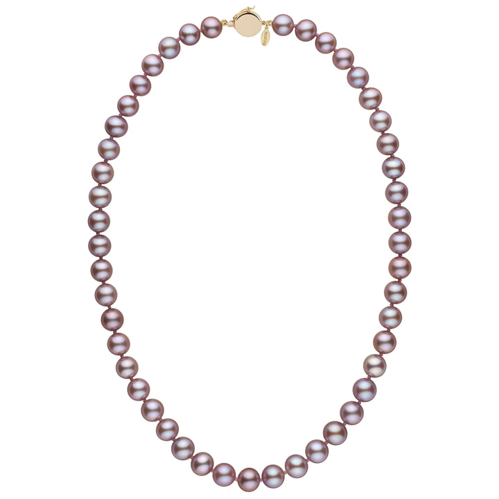 Personalized 8.5-9.0 mm Lavender Freshadama Freshwater Pearl Circle Clasp Necklace