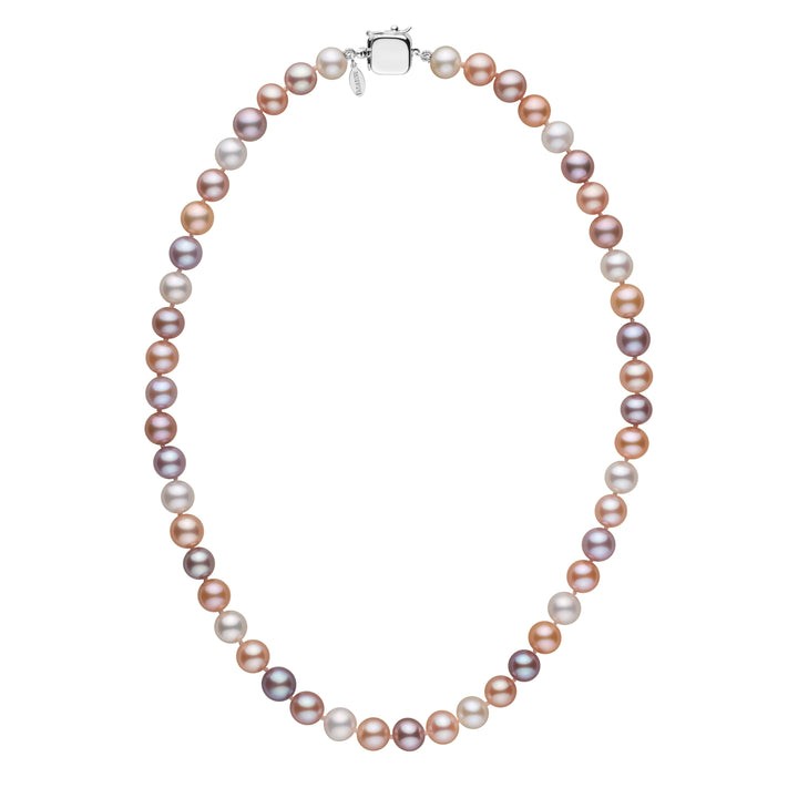 Personalized 7.5-8.0 mm Multicolor Freshadama Freshwater Pearl Square Clasp Necklace