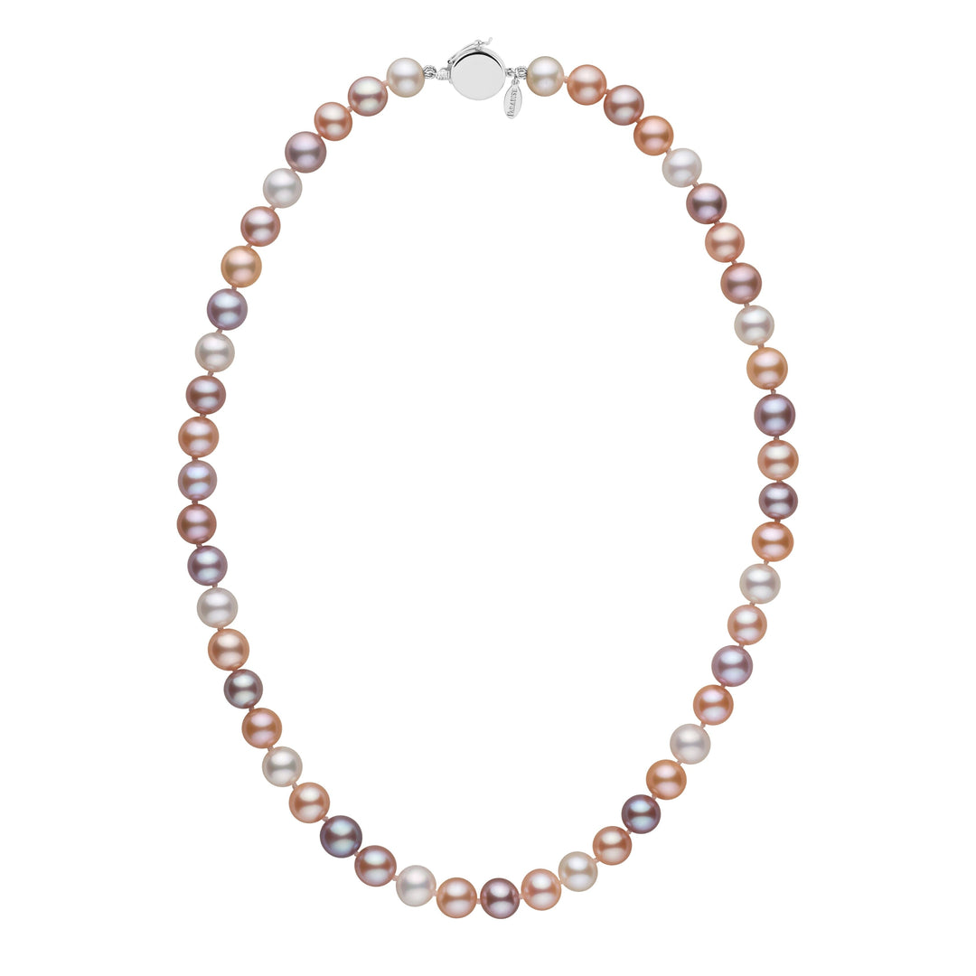 Personalized 7.5-8.0 mm Multicolor Freshadama Freshwater Pearl Circle Clasp Necklace