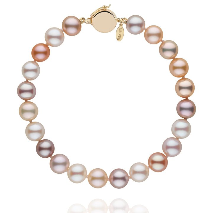 Personalized 7.5-8.0 mm Multicolor Freshadama Freshwater Pearl Circle Clasp Bracelet