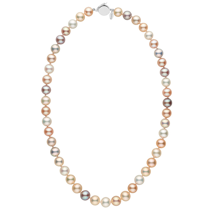 Personalized 8.5-9.0 mm Multicolor Freshadama Freshwater Pearl Circle Clasp Necklace