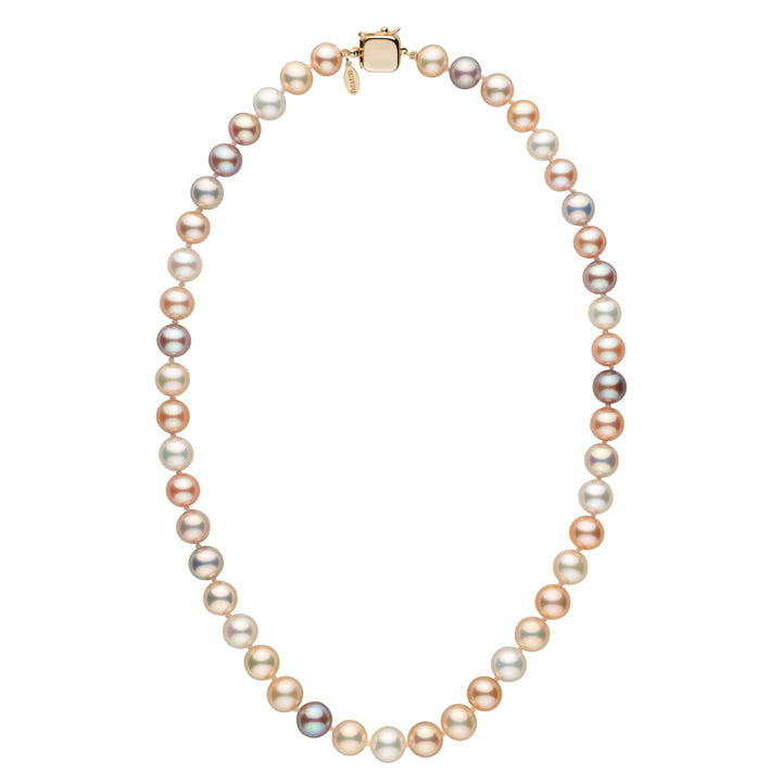 Personalized 8.5-9.0 mm Multicolor Freshadama Freshwater Pearl Square Clasp Necklace