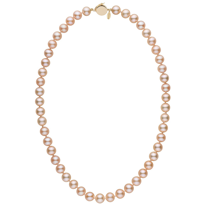 Personalized 8.5-9.0 mm Pink to Peach Freshadama Freshwater Pearl Circle Clasp Necklace