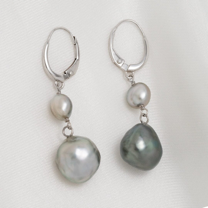 7-11 mm Fijian Keshi earrings