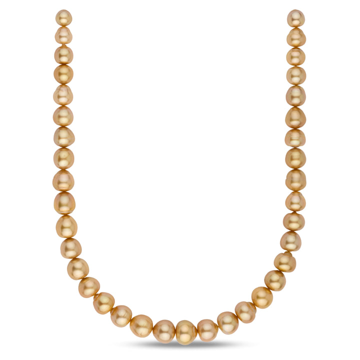 9.1–13.5 mm AA+/AAA Golden South Sea Baroque Pearl Necklace