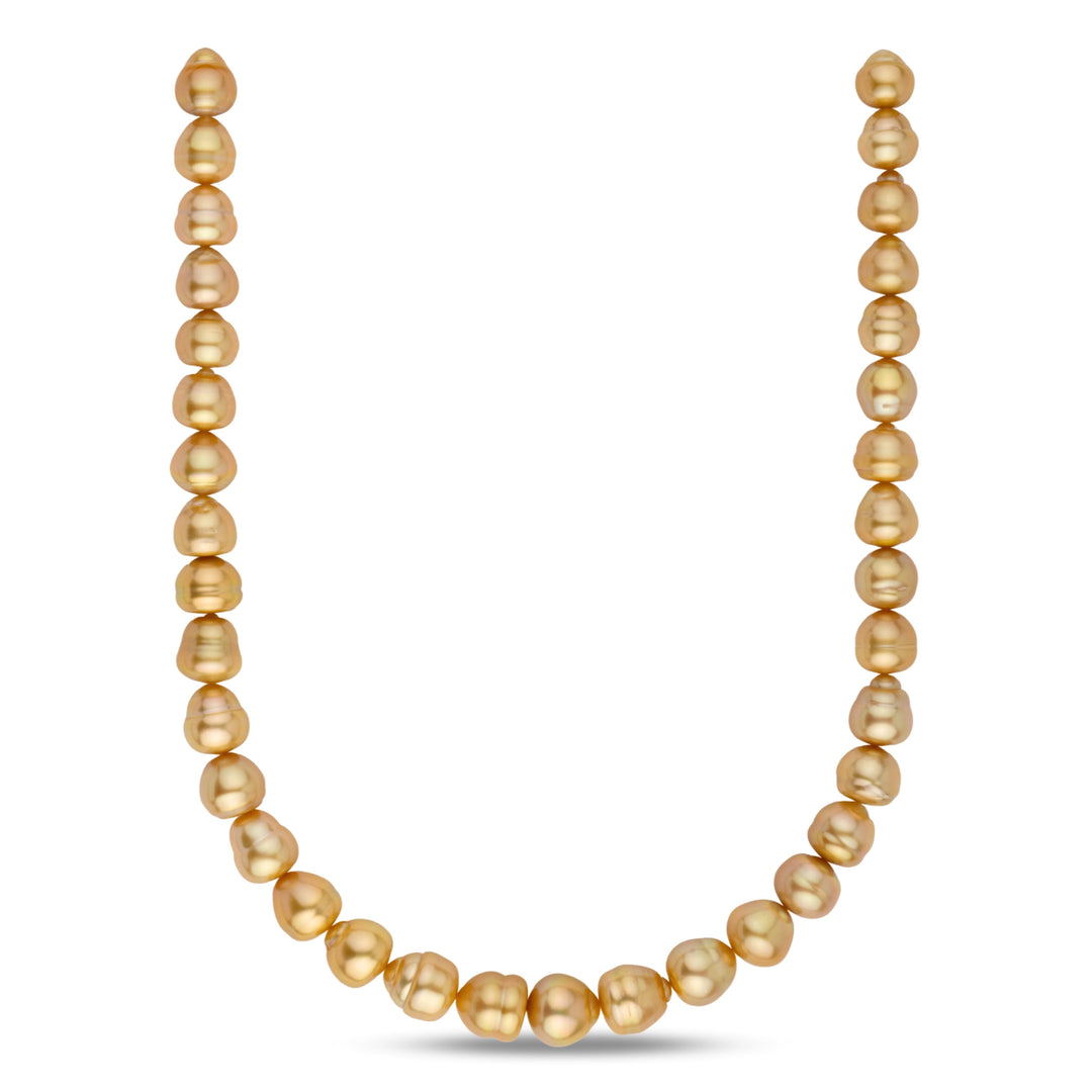 11.0–13.4 mm AAA Golden South Sea Baroque Pearl Necklace