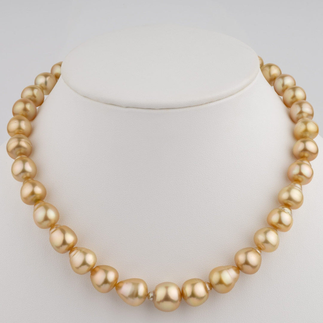 Golden South Sea Pearl Necklace 10.0–13.2 mm | AAA Long Drop Strand