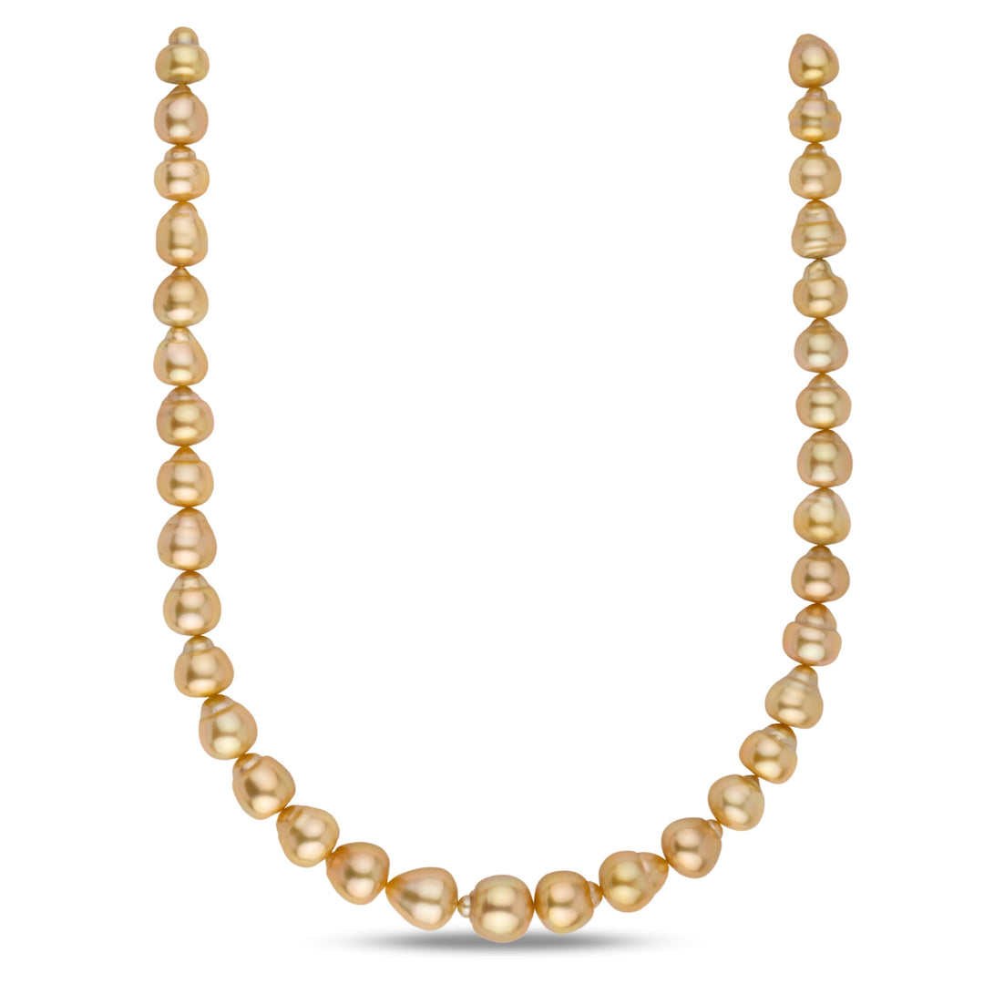 10.0–13.2 mm AAA Golden South Sea Baroque Pearl Necklace