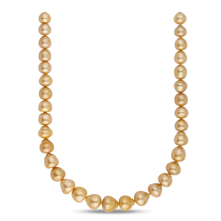 11.3–14.9 mm AA+/AAA Golden South Sea Baroque Pearl Necklace